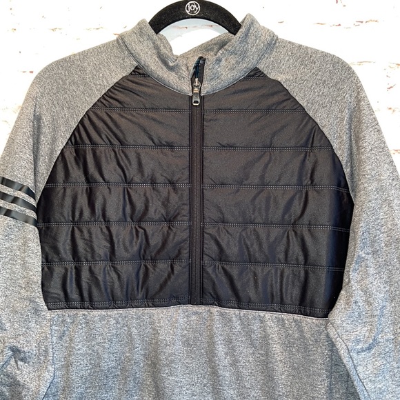 Adidas Men’s full zip jacket grey Medium zippered pockets collared neck logo - Picture 2 of 9